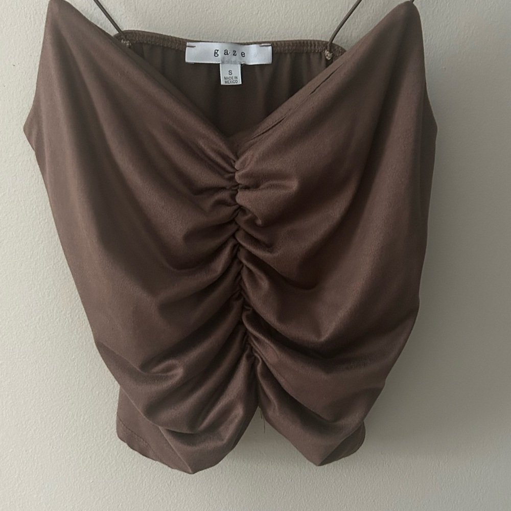 Brown Scrunchy Top by Gaze - Picture 3 of 8